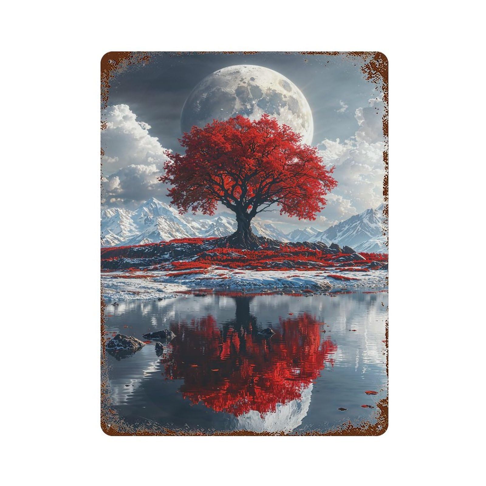 Garage Style The Bloodstained Sentinel Vintage Rust Metal Sign 15.7"x11.8", Vintage Wall Decor for Bar And Workshop