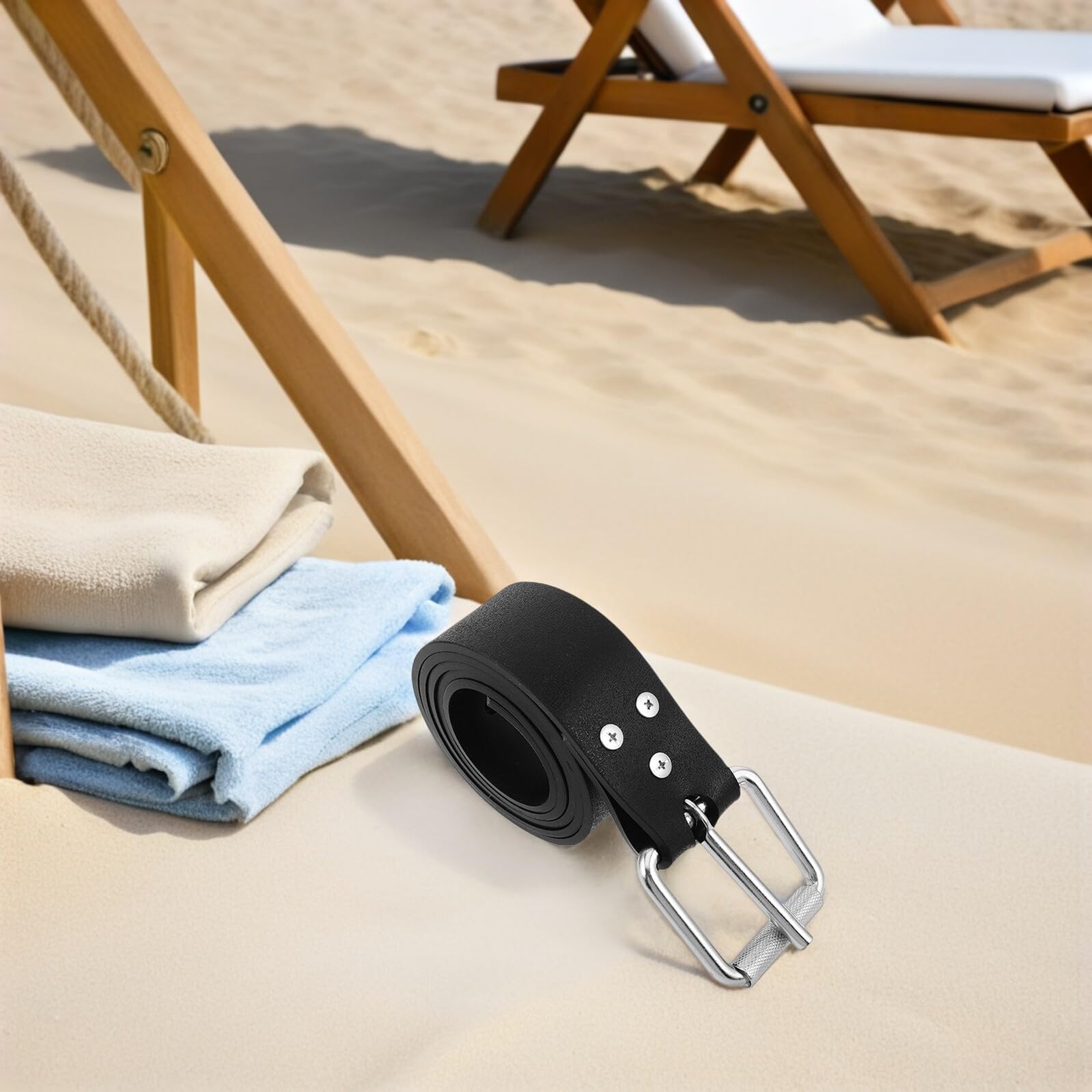 Ceinture de Poids Plongée Noire avec Boucle INOX Ceinture de Chasse sous-Marine Confort Ergonomique et Répartition Optimisée