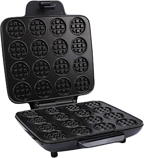 16 PCS Mini Waffle Maker Machine, Nonstick Chaffle Baker for Home Restaurants, Waffles Iron Quick Heat Up Surface (US Plug 110V)