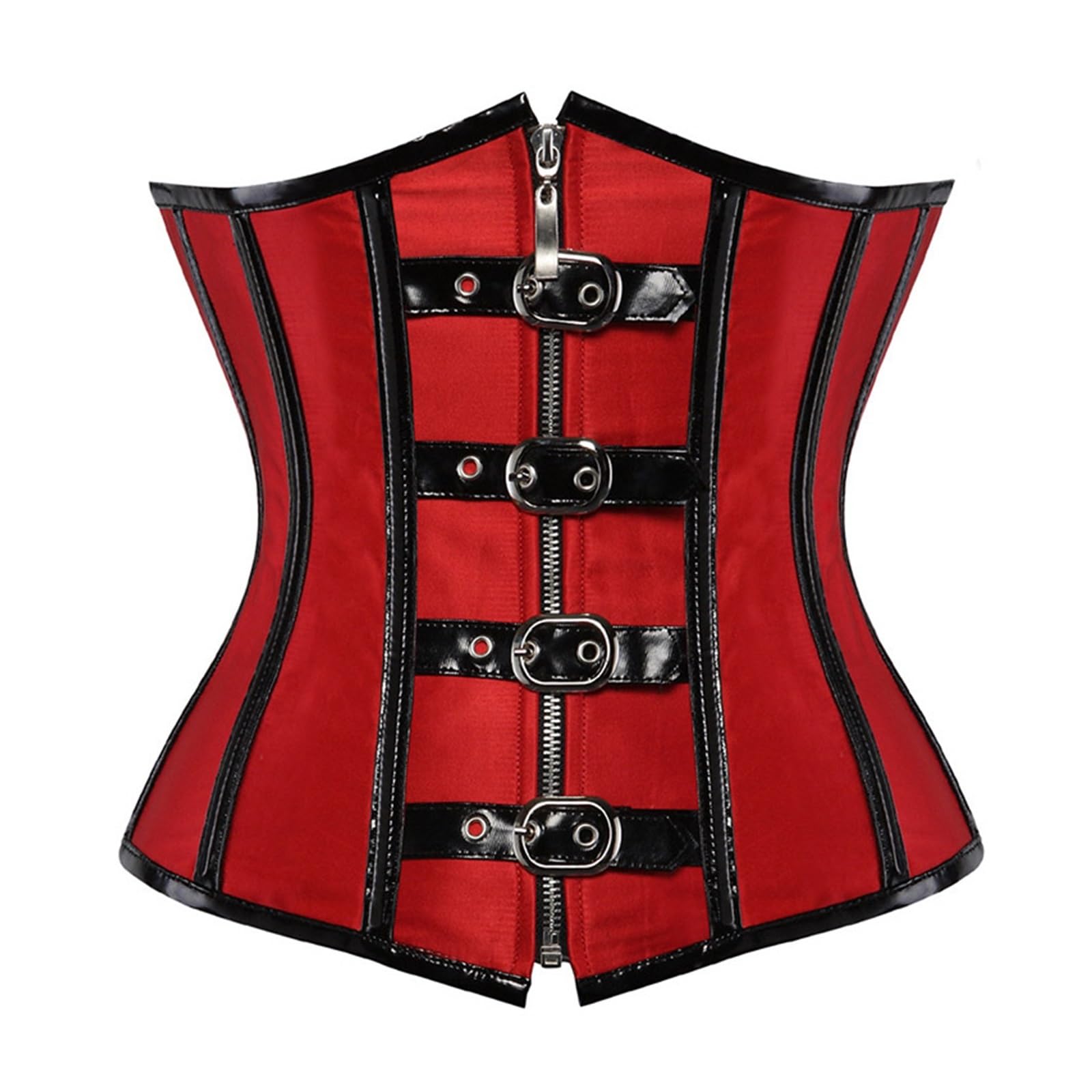 Damski gorset gotycki spiralny stalowy gorset pod biustem steampunk bielizna top odzież kostium na zamek błyskawiczny