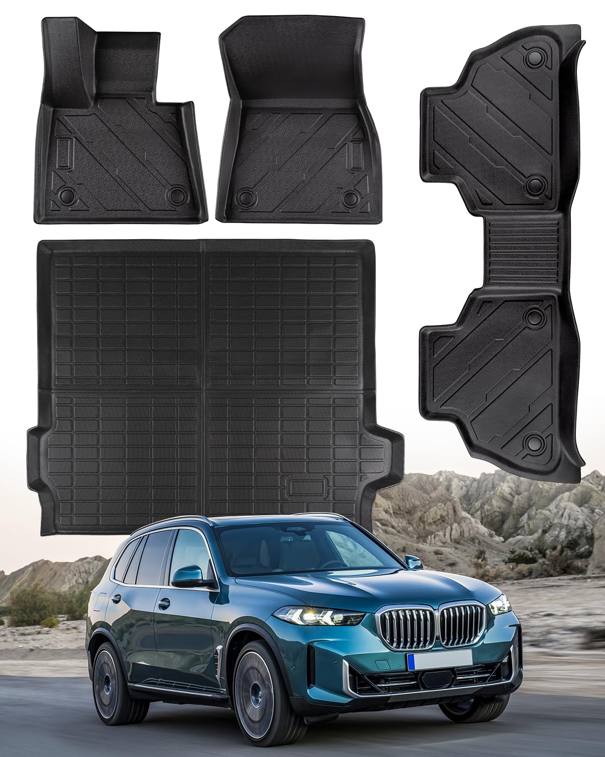 Alfombrillas De Maletero 3W Para BMW Serie 5 G30 (2017-2023) - TPE, Ajuste Personalizado, Todo Clima