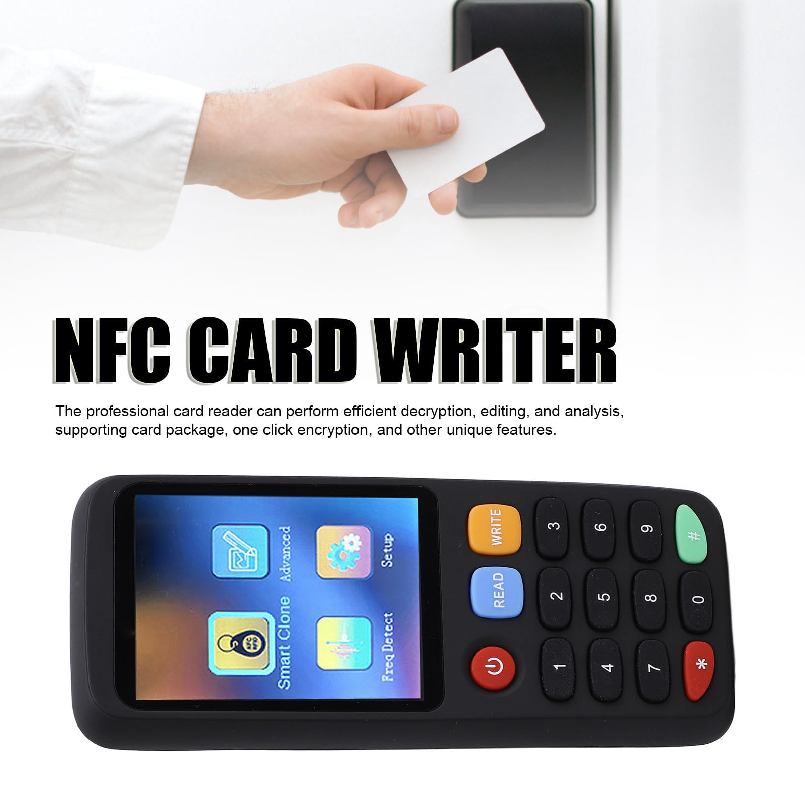 Focket Copiadora de Tarjeta IC, Duplicador de Tarjeta NFC con Software Profesional para el Cifrado de Edición de Descifrado, Admite USB Tipo C 125kHz 13.56MHz para Tarjetas