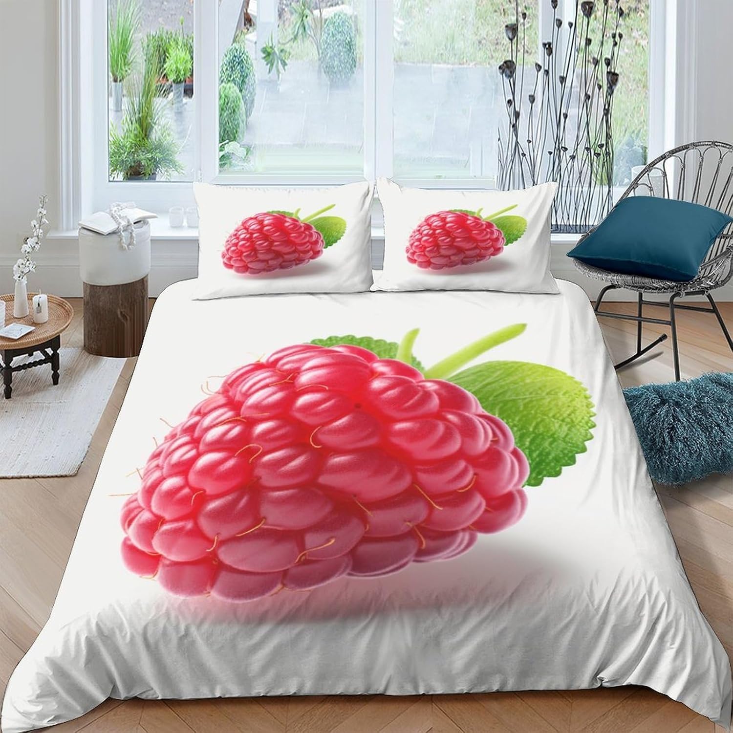Parure de lit fruit 3D 200x200 cm avec housse de couette enfant et 2 taies 65x65