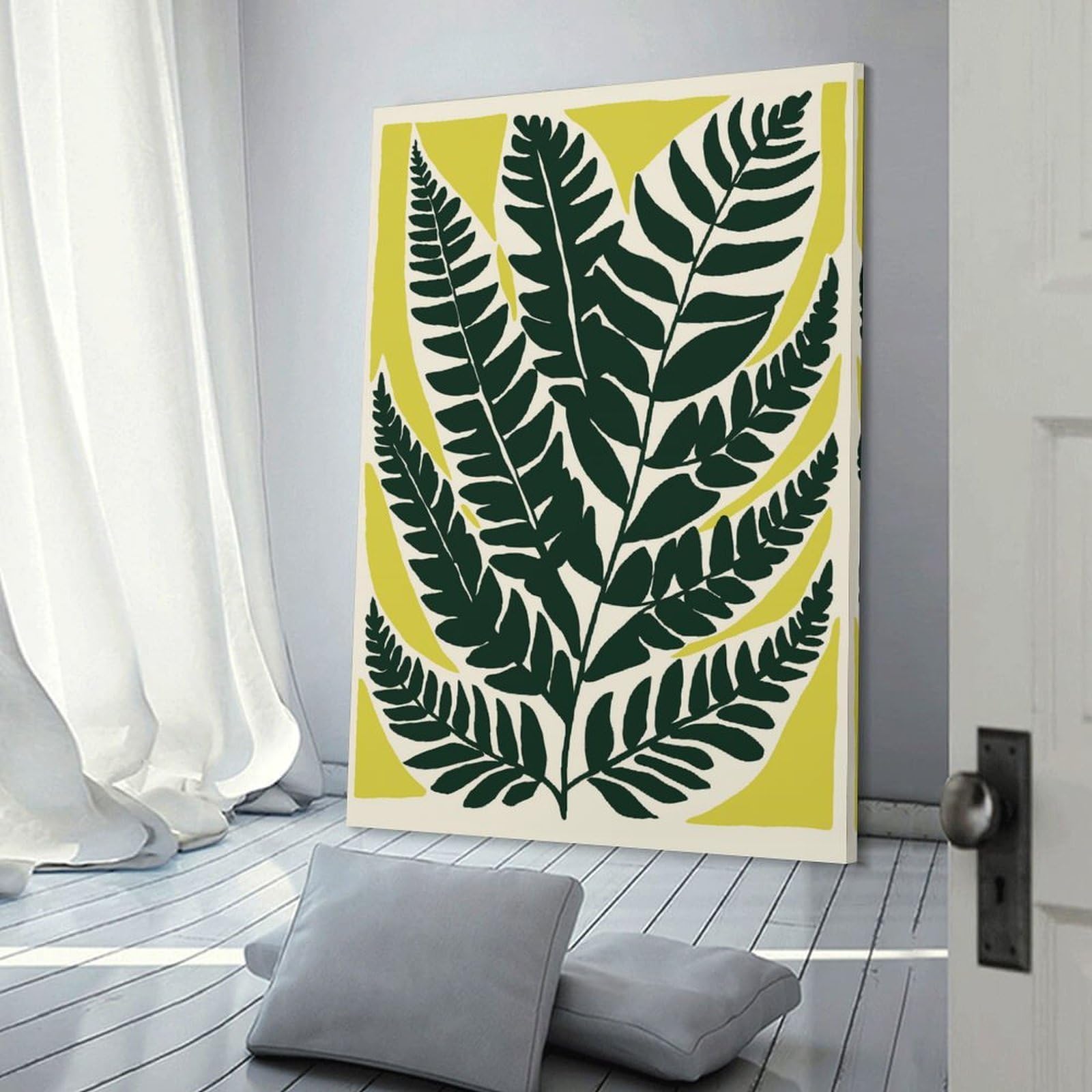Junmoney Room Decor Wall Art Fern Leaf Botanical Art Print, 20x30inch(50x75cm), for Gallery Wall Layouts in Home Or Office, Home Wall Art for Statement Displays