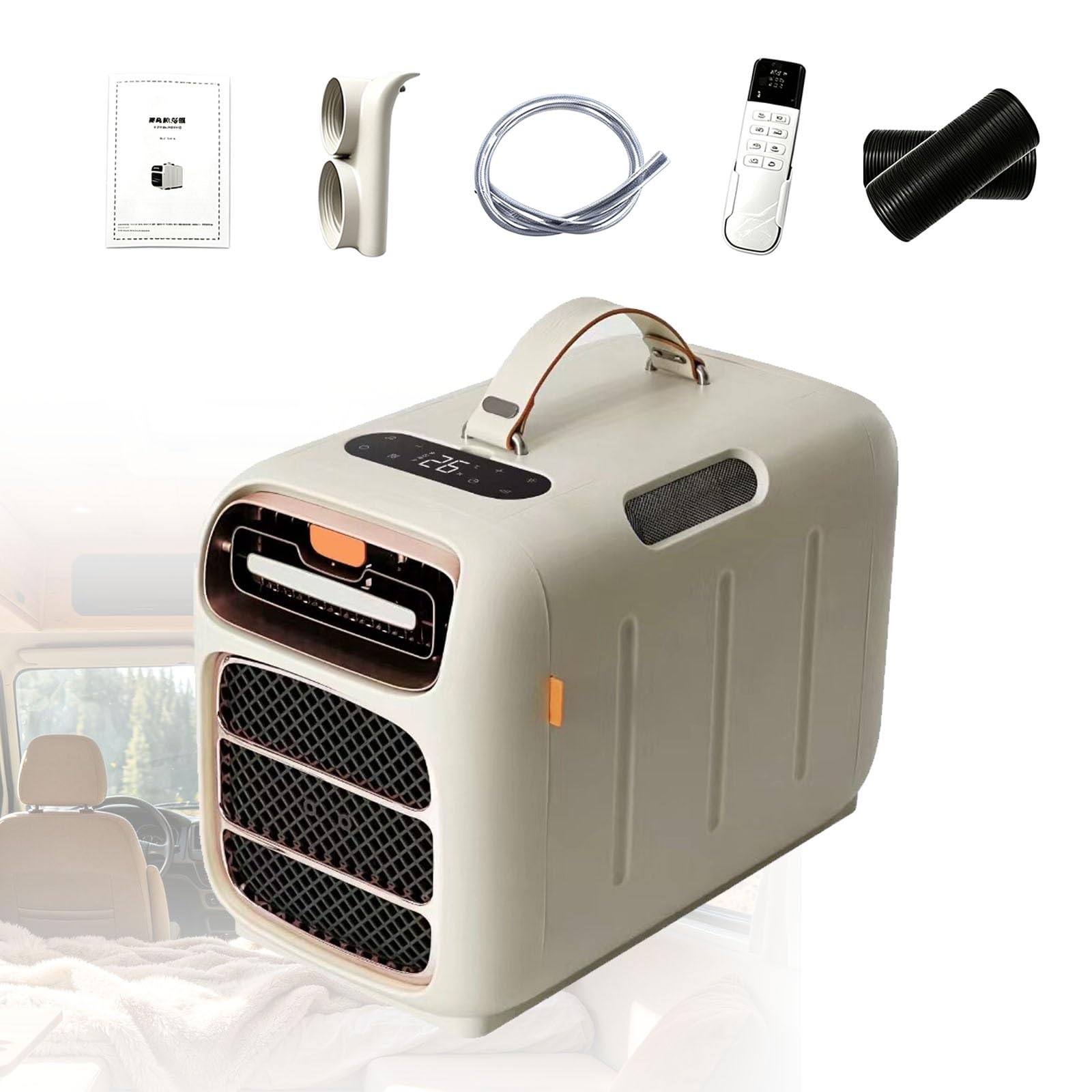 4800 BTU Portable Tent Air Conditioner with Electric Heating Module, Independent Dehumidifier alternative for Rainy Days, Self Evaporating No Drain Compact AC for Caravan, Shed, Cabin