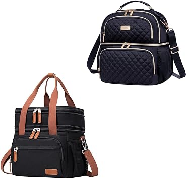 Weitars Dual Compartment Lunch Box and Double Deck Lunch Box For Women Men 2PCS