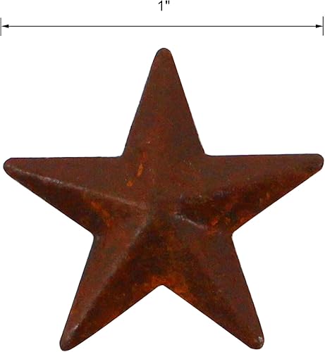 Miniatura 3 de CVHOMEDECO. Primitives - Decoración rústica de campo. Acentos decorativos de metal oxidado, 1 pulgada, juego de 52 unidades