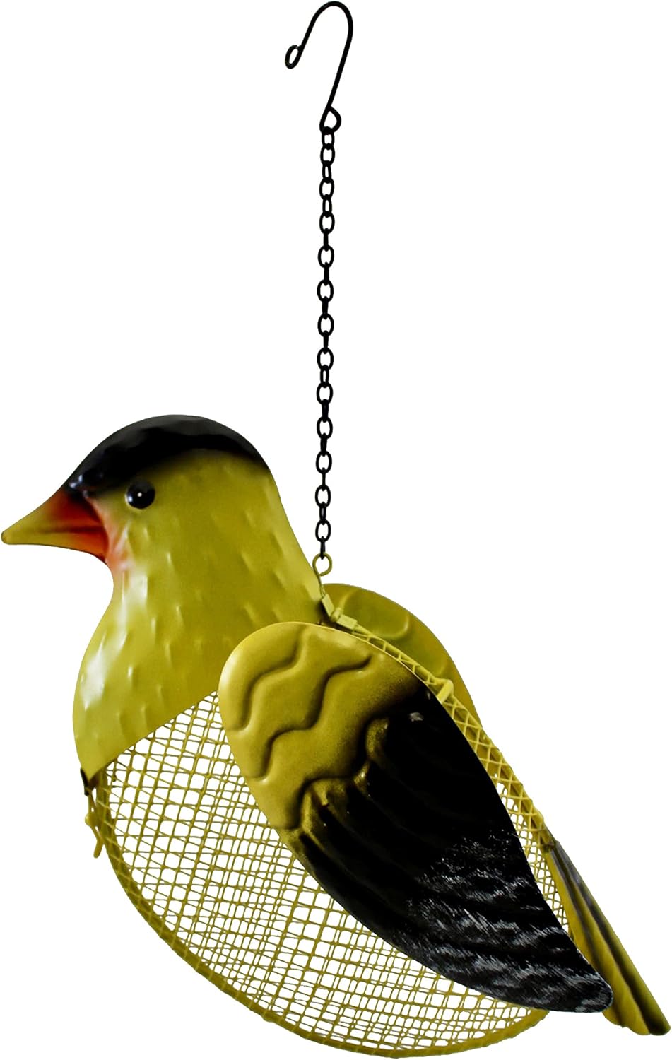 Gift Essentials Metal Mesh Bird Feeder, Bright Goldfinch with Hanging Chain, Holds Approximately 5 Cups Bird Seed