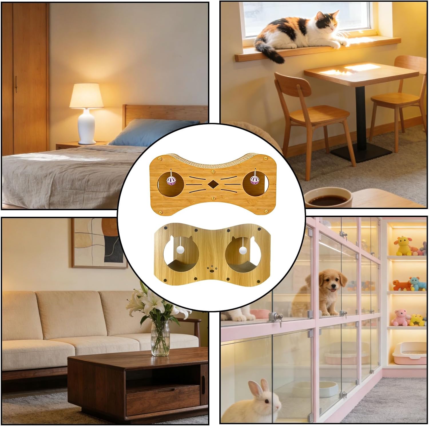 Kitten Scratcher Tunnel, Double-Layer Cat House, Corrugated Cat Scratcher for Boredom Relief and Exercise, Sturdy Eco-Friendly Material Design, Pet Play Accessory, Home Corner Floor