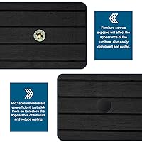 Vista 5 de Waziaqoc 216 calcomanías autoadhesivas para agujeros para tornillos (negro), 4 hojas de mesa, tapas de tornillo, tapas de PVC, a prueba de polvo