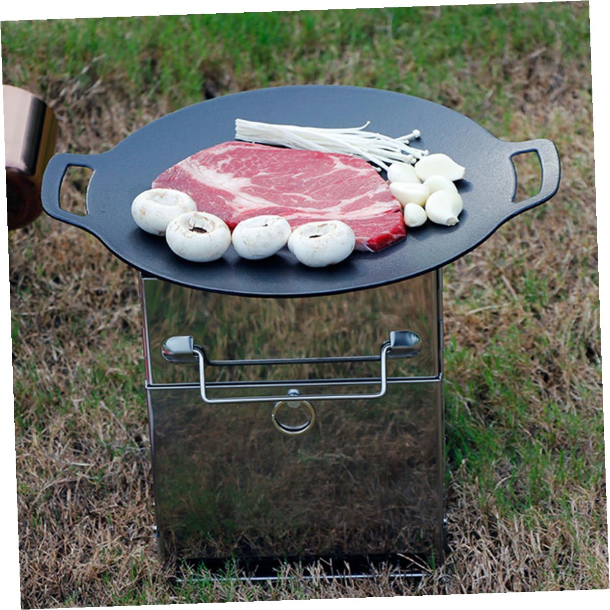 Padella in Ferro per Barbecue Esterno senza Sbavature Ampio Utilizzo, per Occasioni Speciali e Festività
