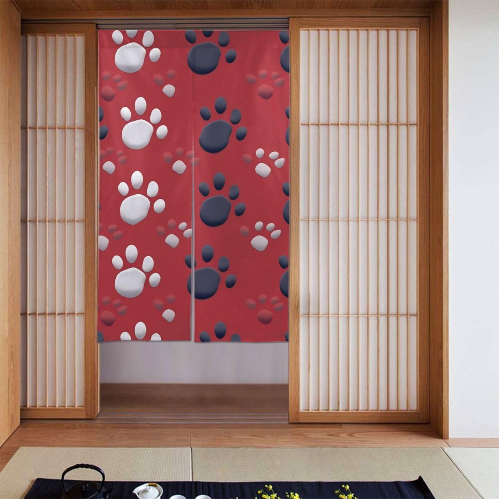 Rideaux occultants pattes de chien pour une chambre d'enfant cocooning