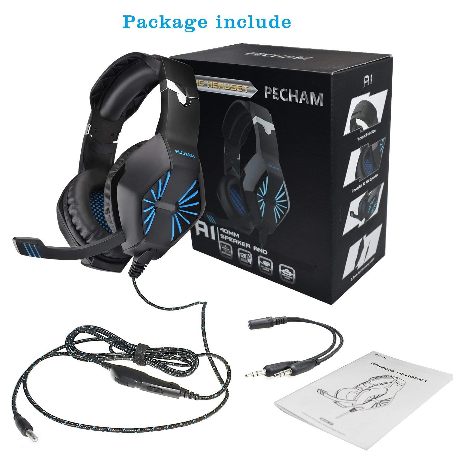 Zenoplige Gaming Headset For Xbox One Ps4 Wired Over Ear