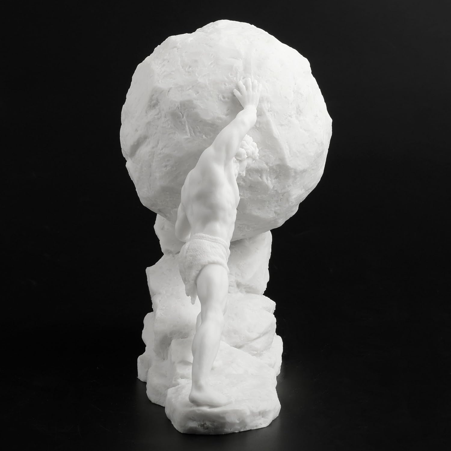 Veronese Design 8 1/8 Inch Sisyphus Pushing The Eternal Boulder Resin Statue Marble White Finish Home Decor Sculpture Greek and Roman Collectible