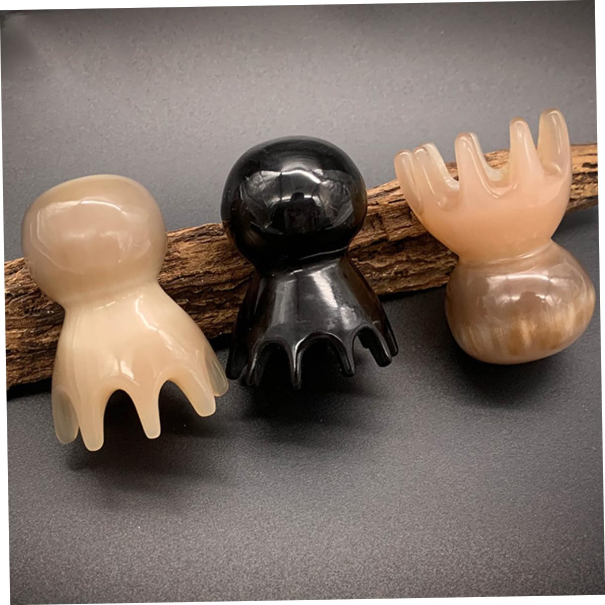 FRCOLOR 2 Stk Octopus Massagekamm Haarmassagegerät Kopfhautmassagegerät Reise Haarkamm Haarkamm-reinigungswerkzeug Werkzeug Zum Muskelkratzen Haare Auslösen Hornkamm Black Hornverbrauch