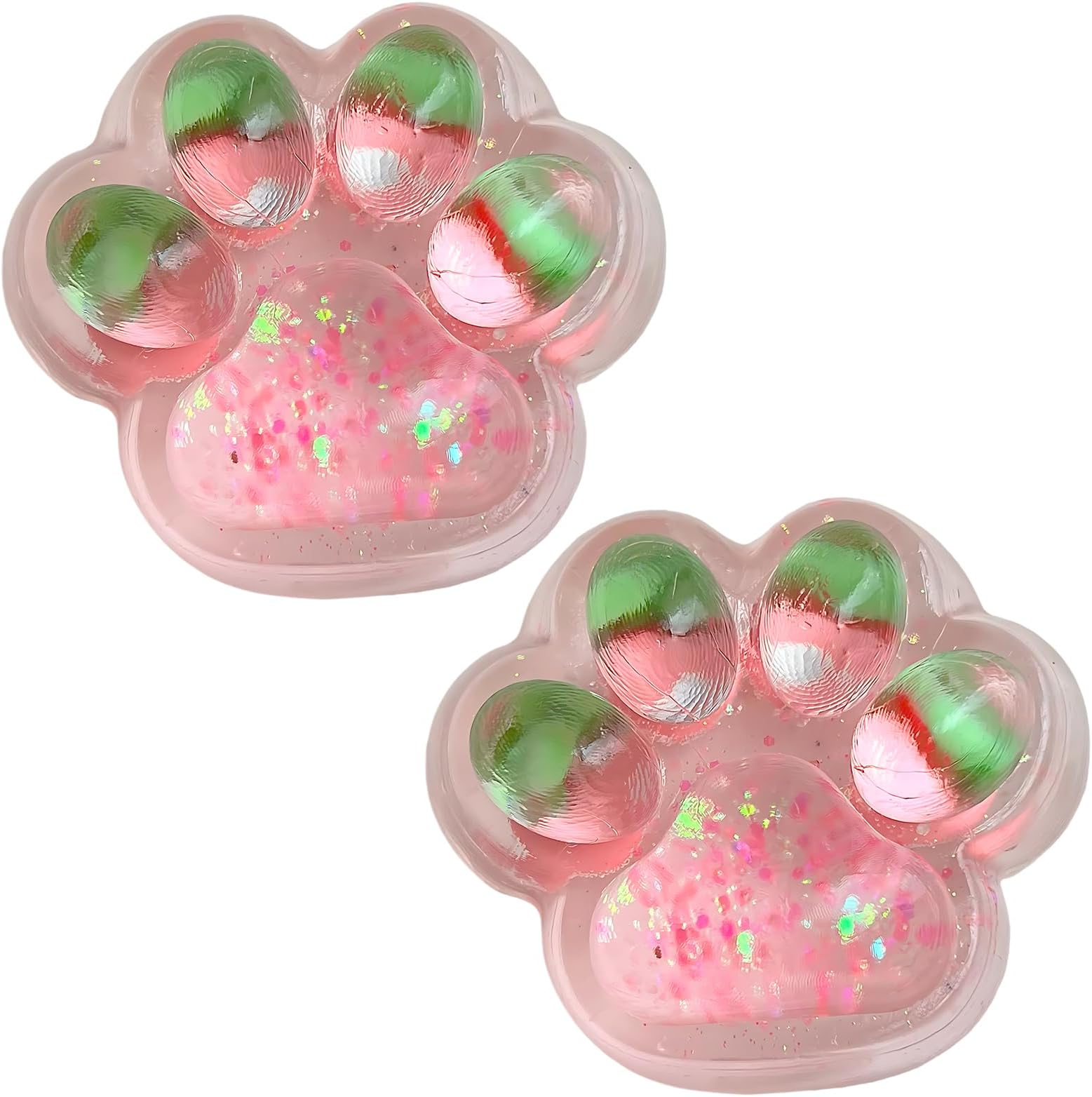 2PCS Taba Squishy，Cat paw，Very Sticky and Soft Squishy，Various Styles taba Squishy paw，with Cartoon Box，Surprise Gift for Kids and Adults.(2pcs Strawberry)