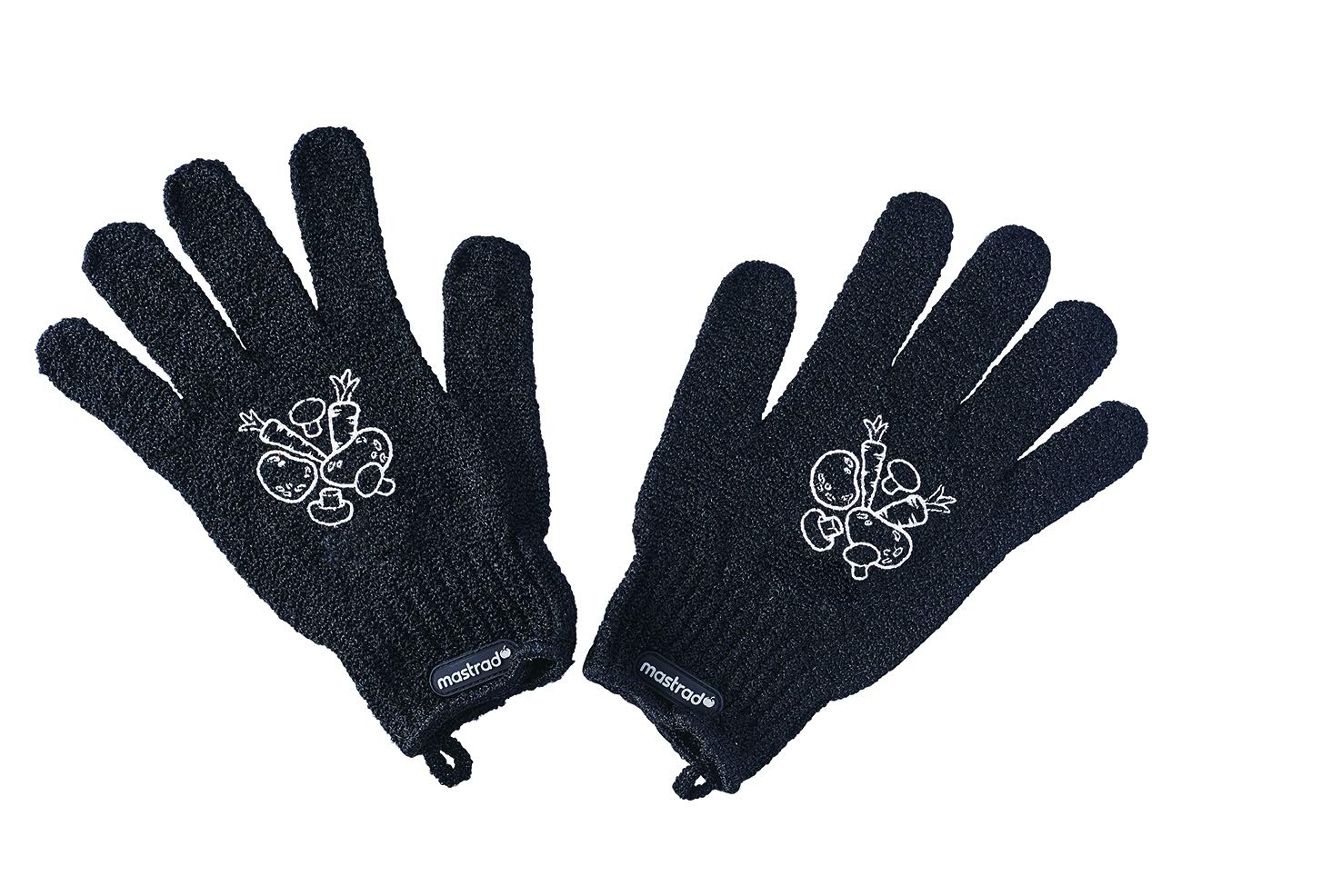 Mastrad Gants pour nettoyer les légumes Lot de 2 - Noir
