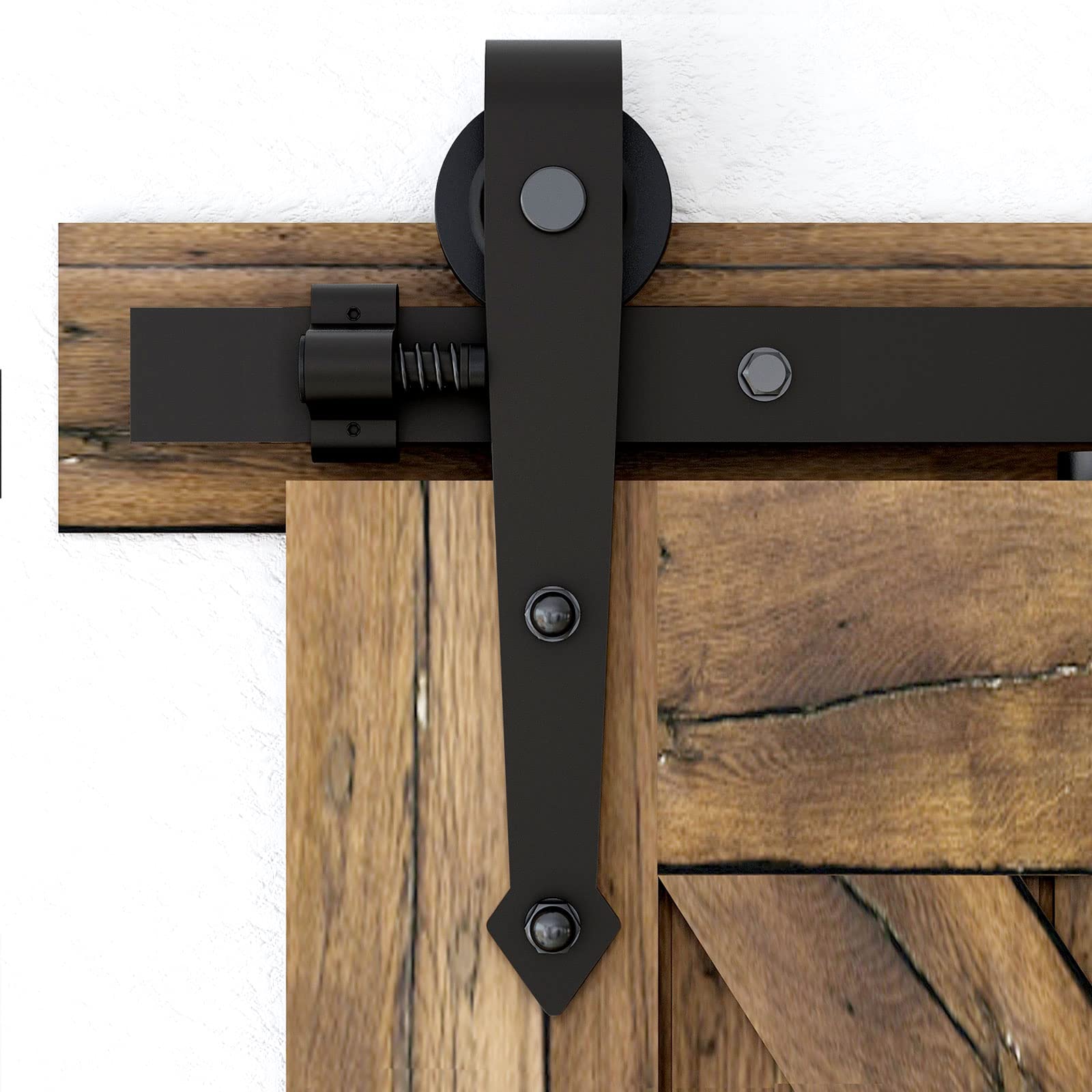 5FT/152cm Arrow Sliding Barn Wood Door Hardware Closet Track Kit Single Wooden Door