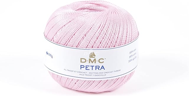 DMC Petra Yarn, 100% Cotton, Pink, Size 5