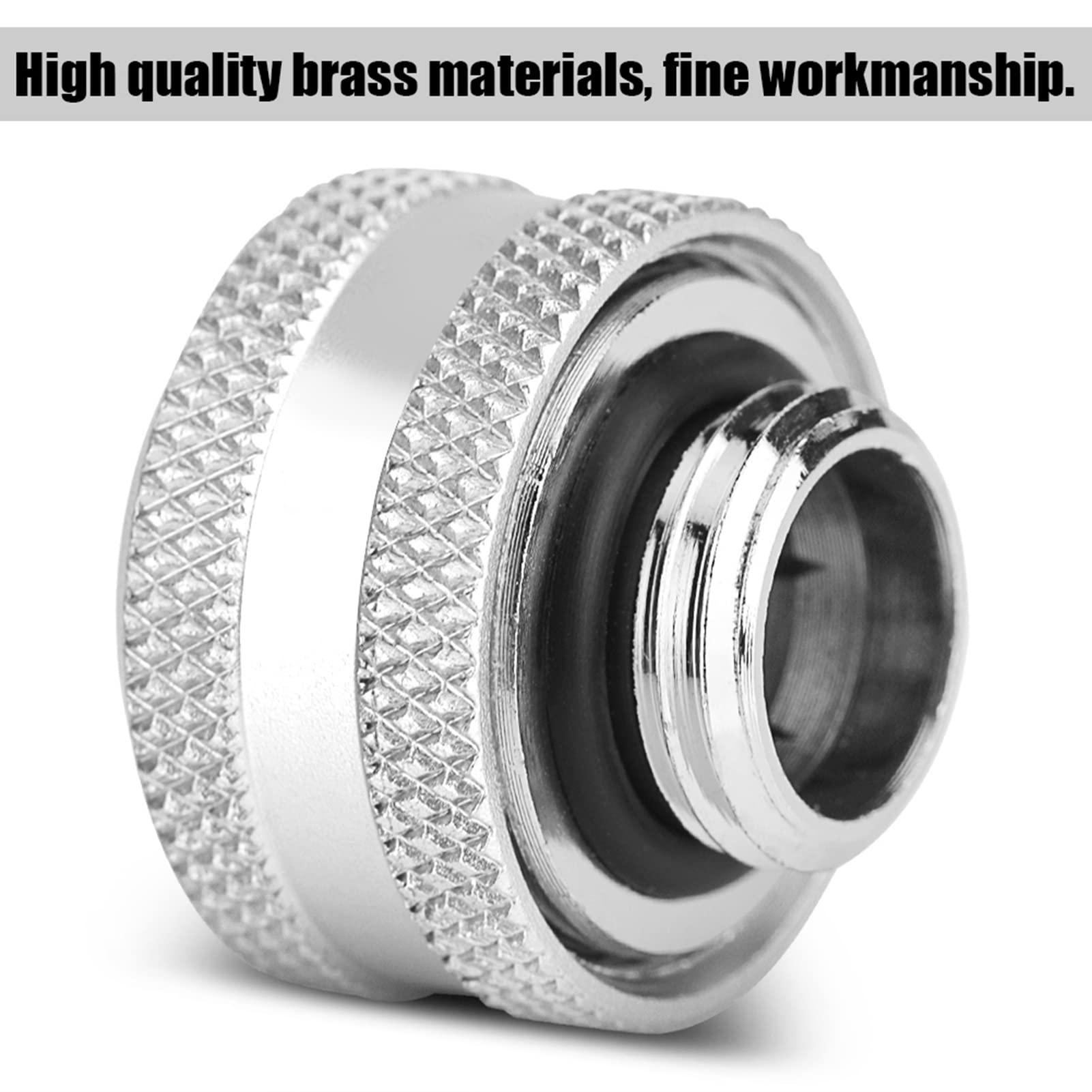Raccordi A Compressione Per Raffreddamento A Acqua PC - 4 Pezzi, OD 16mm, Ottone - Colore Argento, Con Anelli Di Tenuta