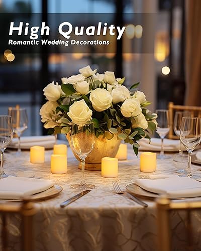 Miniatura 5 de Homemory - Velas de té LED sin llama parpadeantes, 12 piezas operadas con pilas, eléctricas realistas para Pascua, boda, mesa