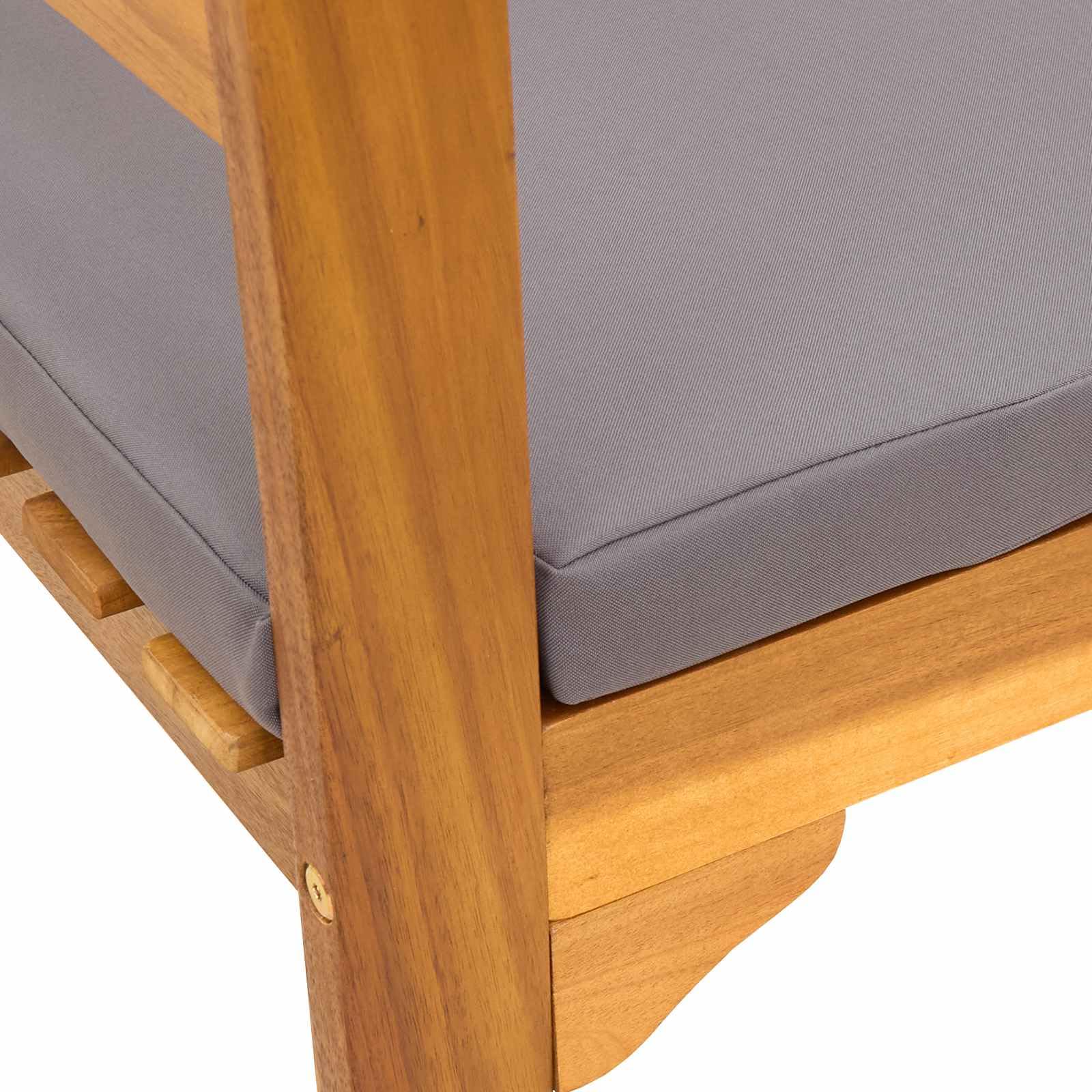 Ławka ogrodowa z litego drewna akacjowego, olejowana, 68,5 x 46 x 82,5 cm, trwała ławka do siedzenia na taras, balkon i na zewnątrz, naturalne wykończenie olejem
