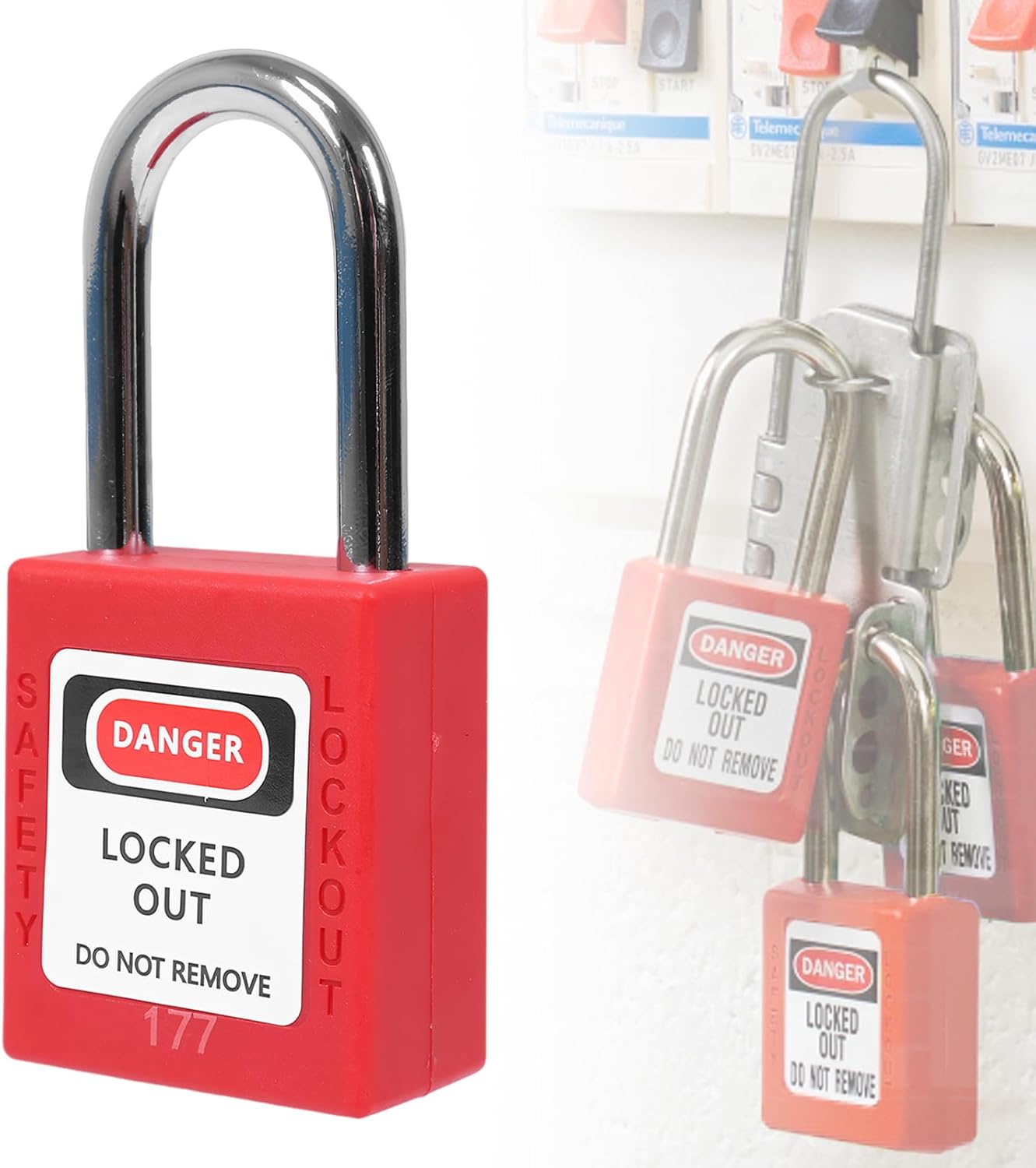 Generic 100 Pcs Electrical Lockout Tagout Kit with 100 Pcs Tags Lock Out Tag Out Padlocks for Electrical Applications
