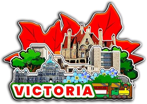 Miniatura 1 de Imán de madera para nevera de Victoria Canada 3D, monumentos coleccionables, recuerdos de viaje, decoración hecha a mano -2163
