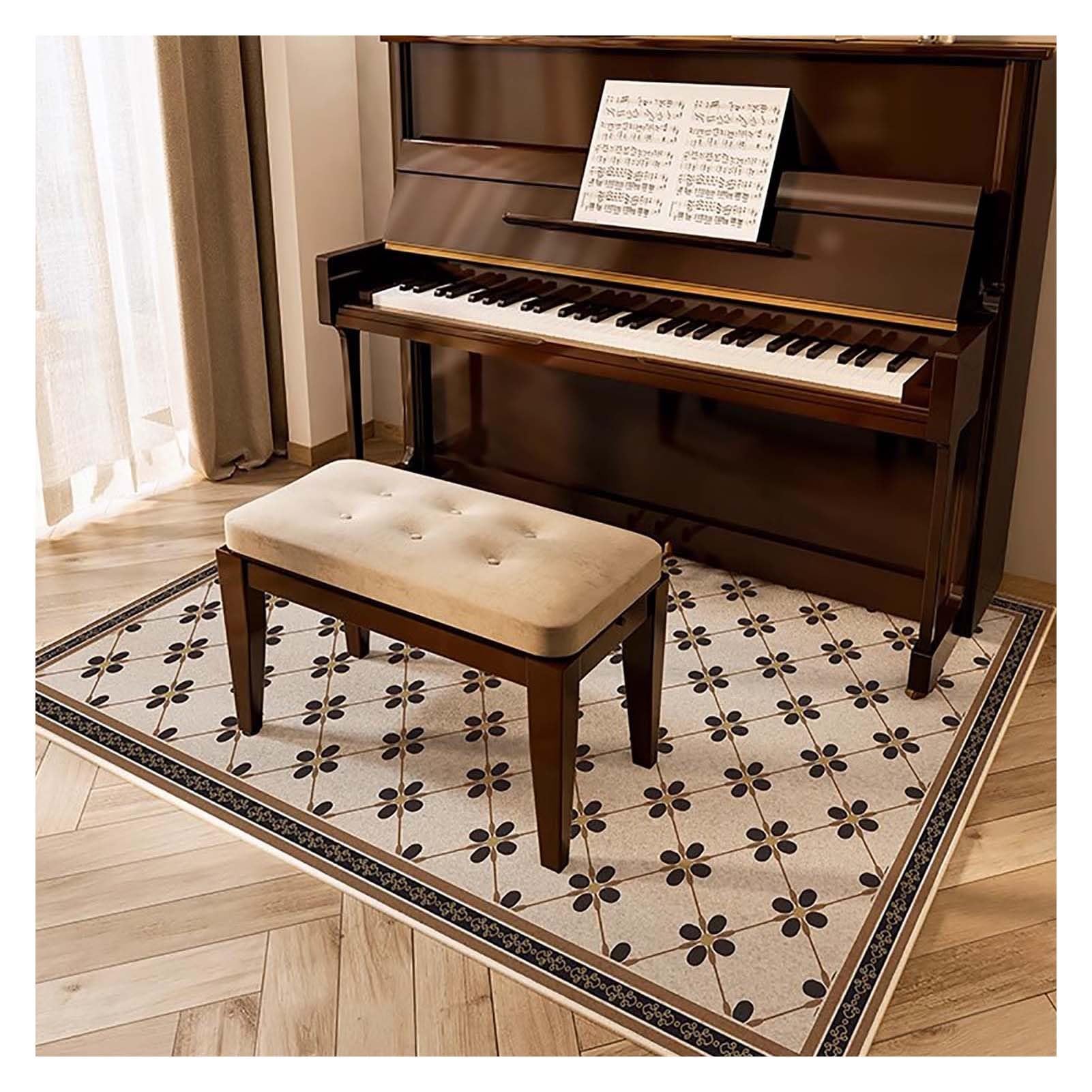 Tapis pour piano droit beige brown 60x120cm antidérapant