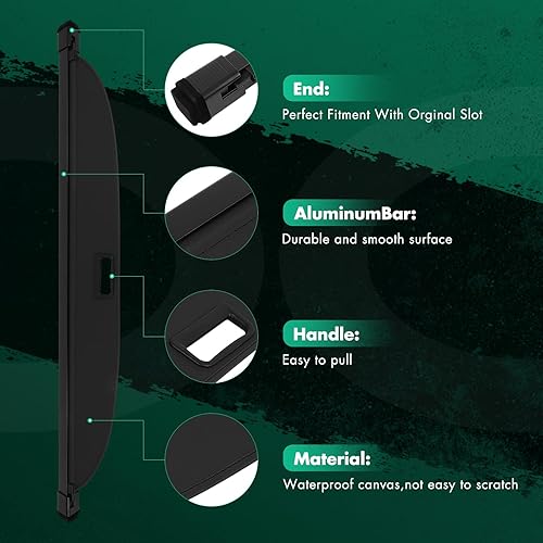 Miniatura 388 de SCITOO Cubierta de carga 2013 2014 2015 2016 2017 2018 compatible con Toyota RAV4 2.5L actualizado anti-mirón retráctil trasero maletero cubierta