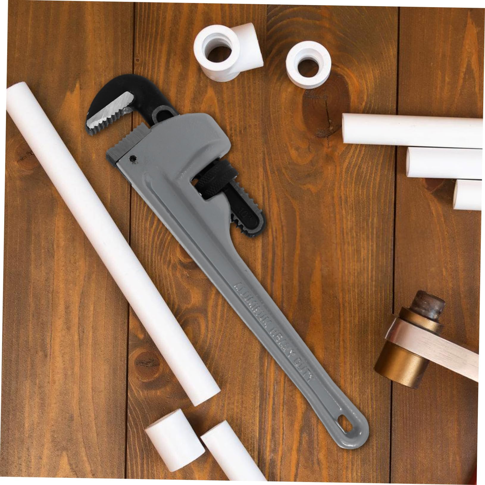 Llave Ajustable para Fontanería Herramienta Pesada de Aluminio y Acero -vanadio Llave de Tubería Antideslizante para Baño y Plomería