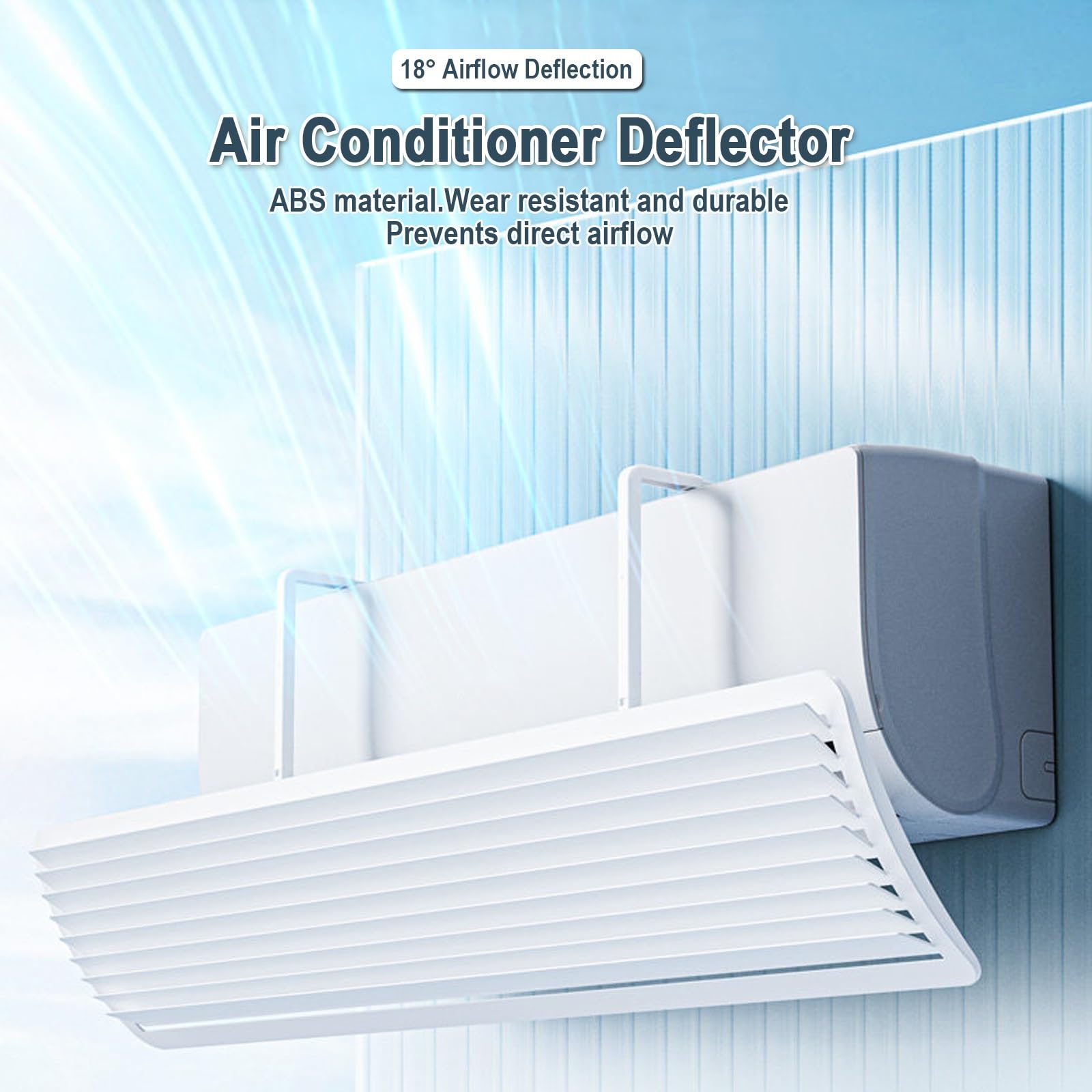 Deflettore Condizionatore, Deviatore Aria Condizionata Orientabile 270°, Pannello 90cm, Staffa Regolabile 26-36cm