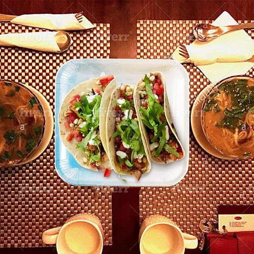 Miniatura 4 de SOLAS - Platos de papel rosa y dorado  Platos completamente compostables de hermoso diseño  Platos de papel biodegradables  Paquete de 20 platos de