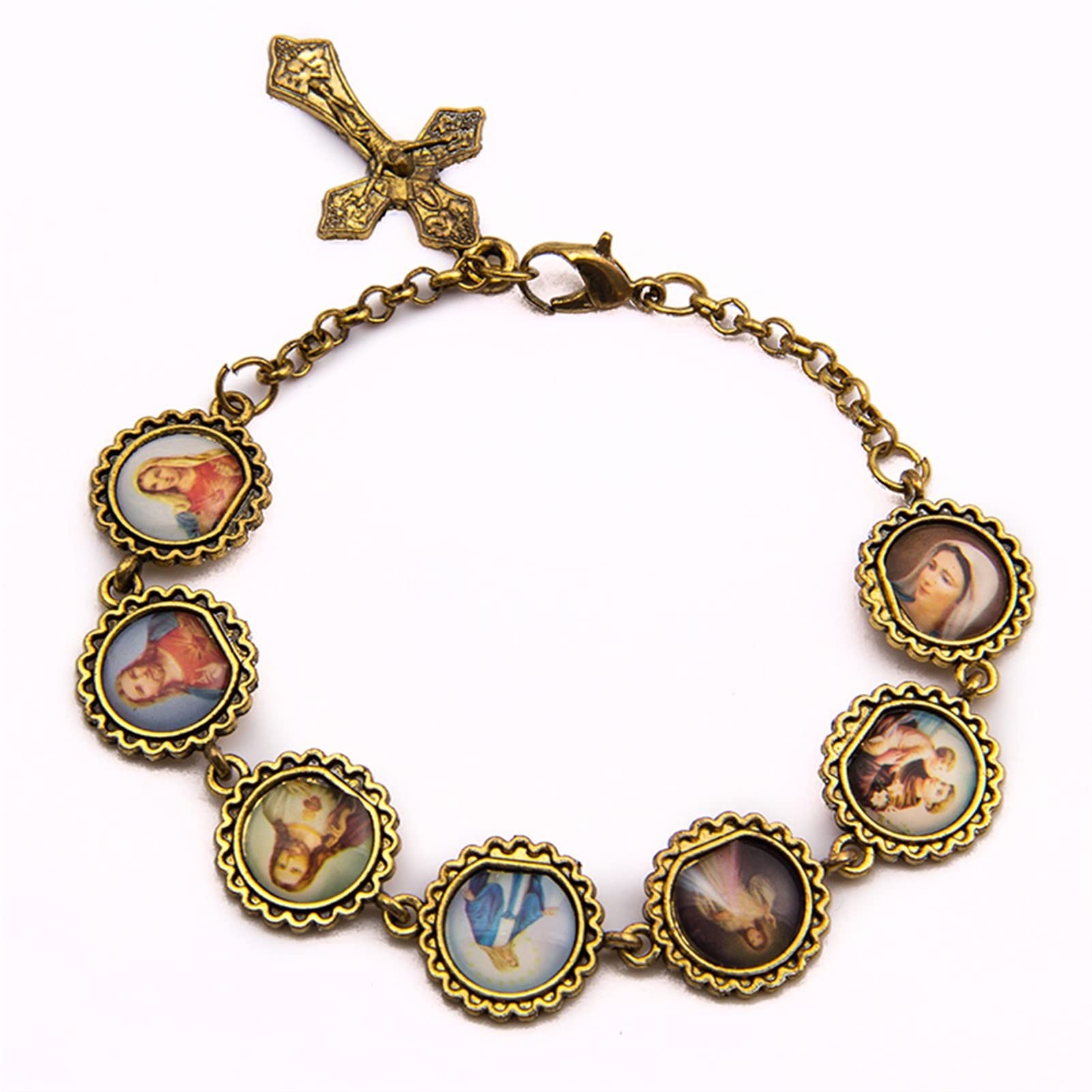 Bracelet pendentif crucifix argenté haut de gamme Jewelry SL-24J cœur de Jésus