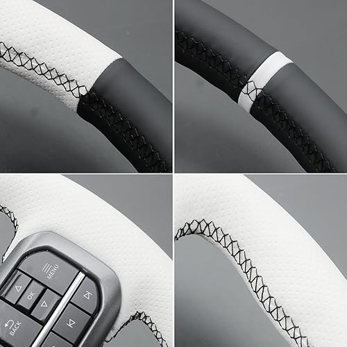 Miniatura 136 de MEWANT Hand Stitched Car Steering Wheel Wrap Cover for Ford F-150 2021-2023 / F-150 Lightning 2022-2023 Steering Wheel Accessories