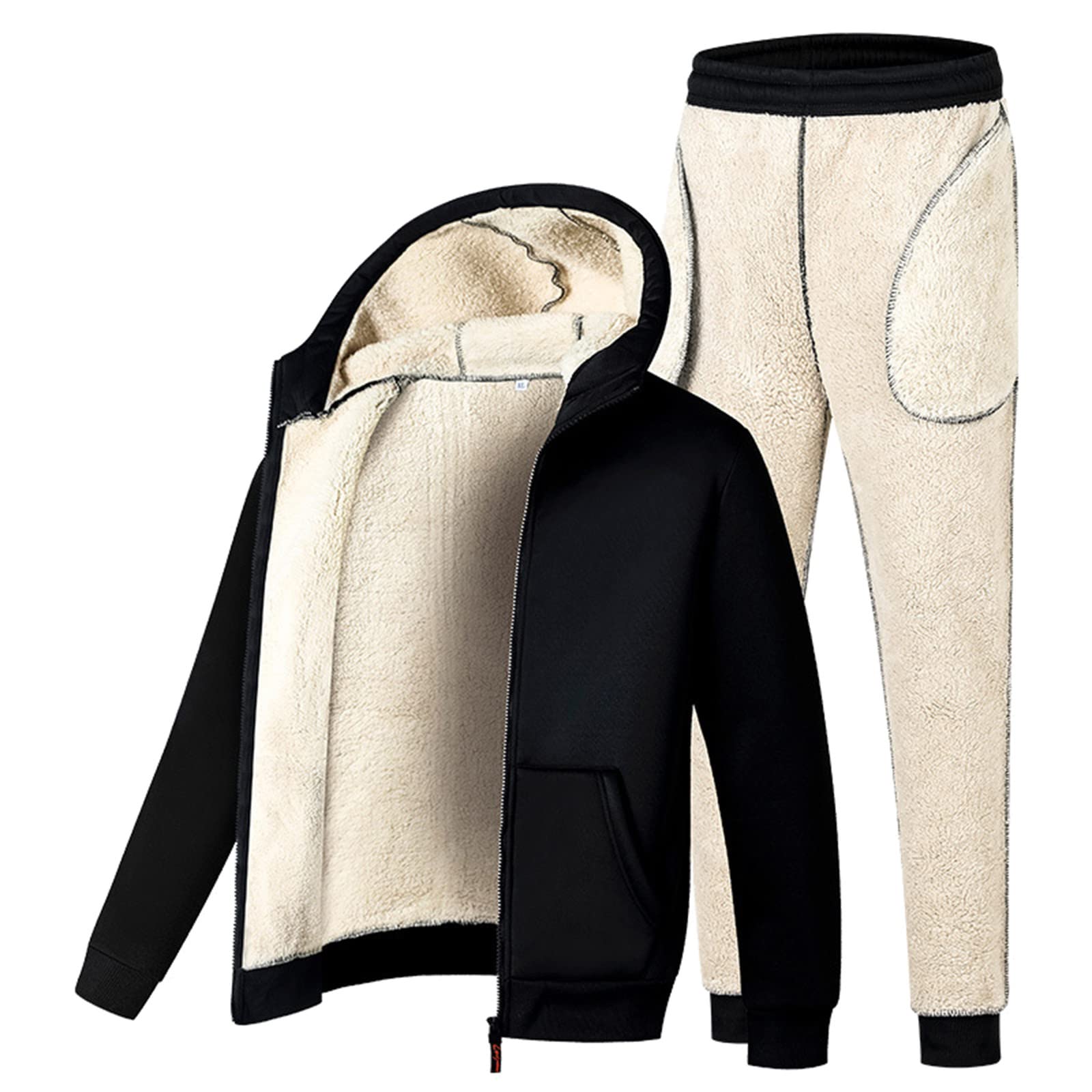 Chandal De Jogging Para Hombre Tracksuit Hombre Casual Felpa Traje dos Piezas Bolsillo Cremallera Sudadera Capucha Cordón Conjunto Pantalones Chaqueta Invierno