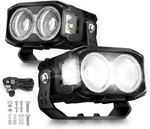 MICTUNING K3+ 4 Inch 56W LED Pods,RGB 7-Color Gradient Mode Spot Light, IP68 Wat