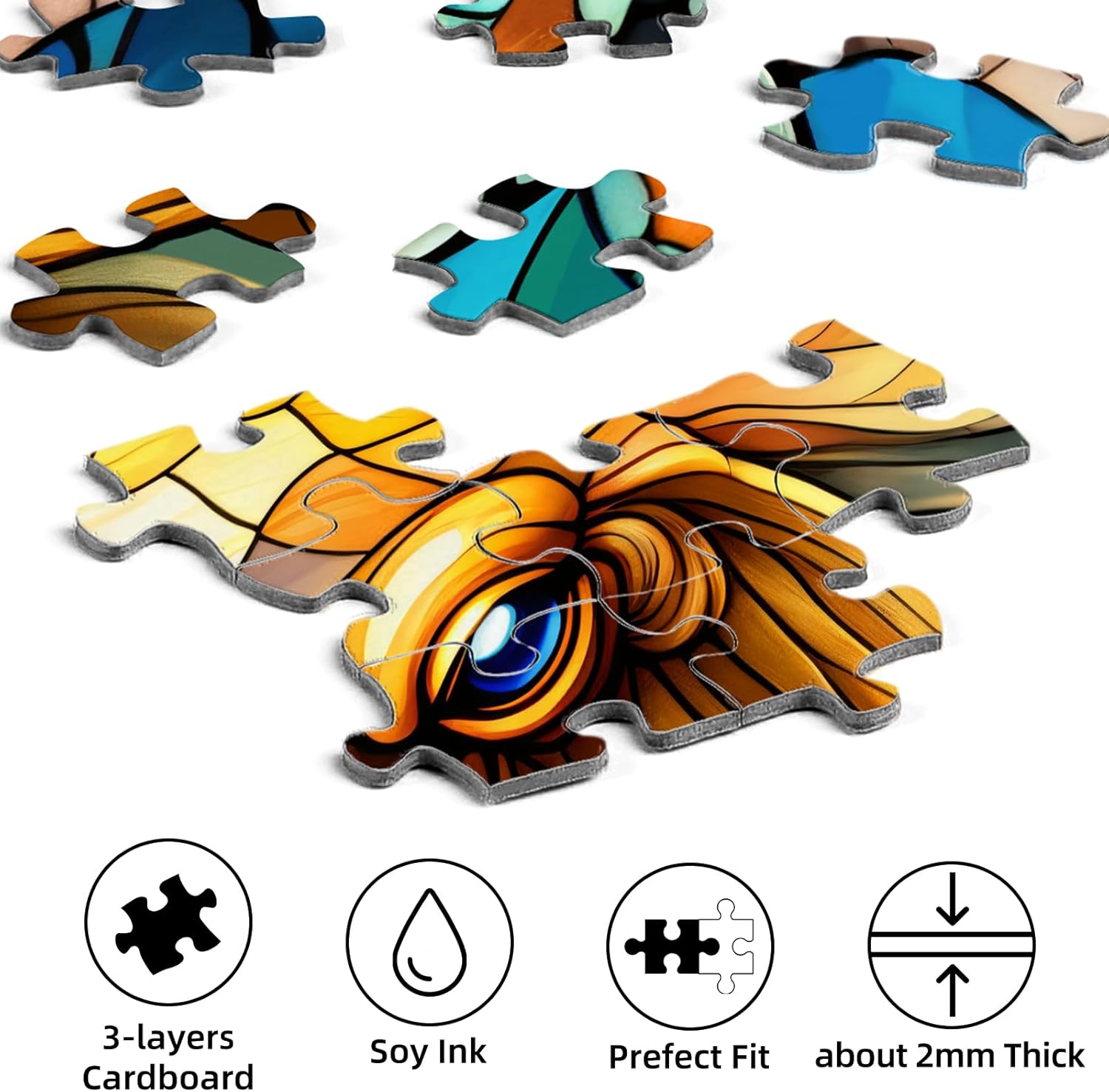 Hopgo Puzzles for Adults 1000 Pieces, Colorful Stained Glass Octopus Jigsaw Puzzles, Difficult Puzzles for Family Game 27.5"x19.6"