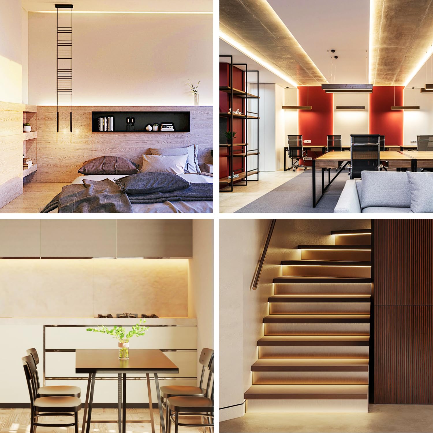 Cob Striscia LED da 15 m, controllo app, con telecomando, DC24 V, 3000 K, luce bianca calda, flessibile, dimmerabile, adatta a camera da letto, stanza, decorazione fai da te