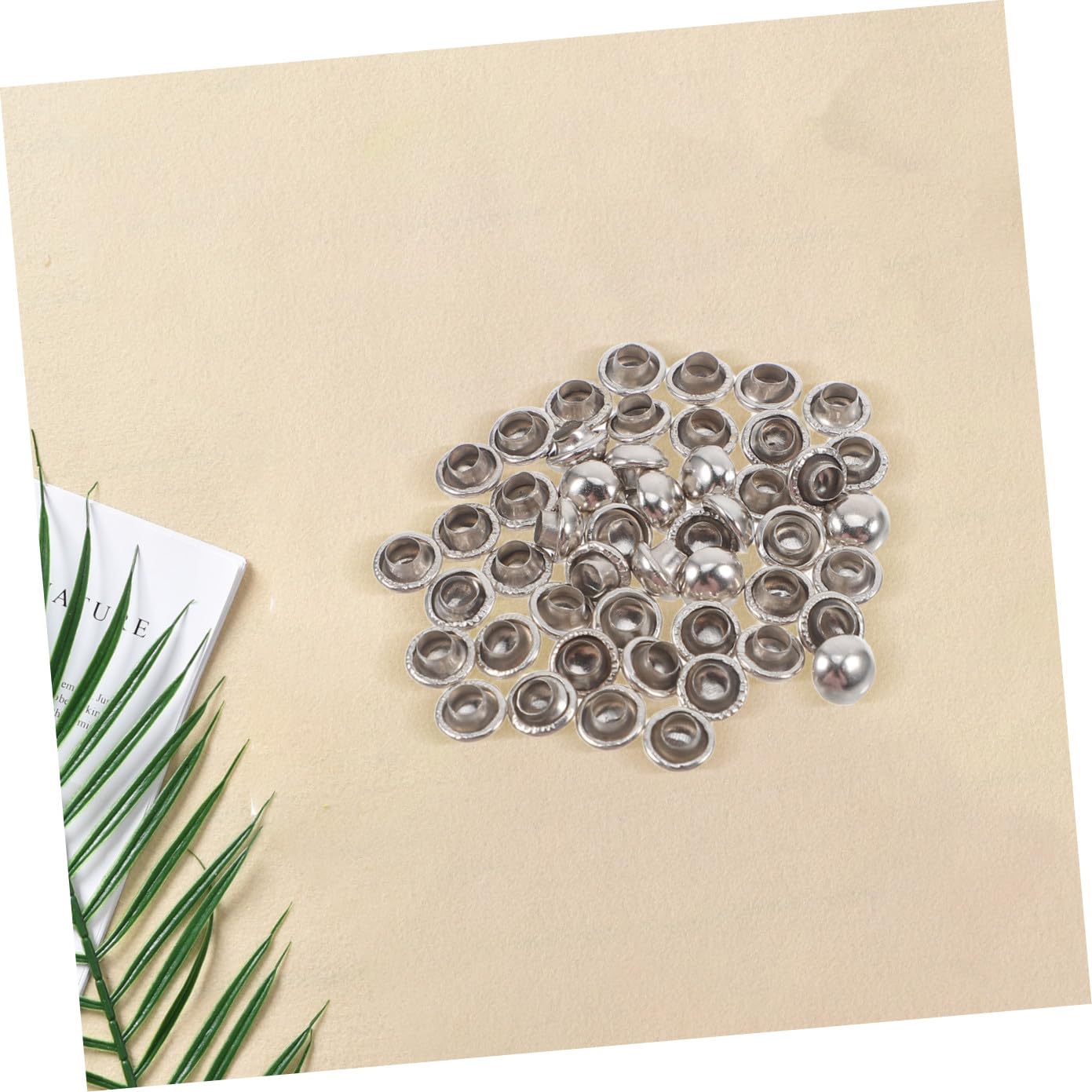 HOMSFOU 100 Remaches Metálicos Redondos de 6mm en Forma de Hongo para Diy, Estilo Punk, Metal Duro Duradero, Fácil de Usar para Cinturones y Sombreros