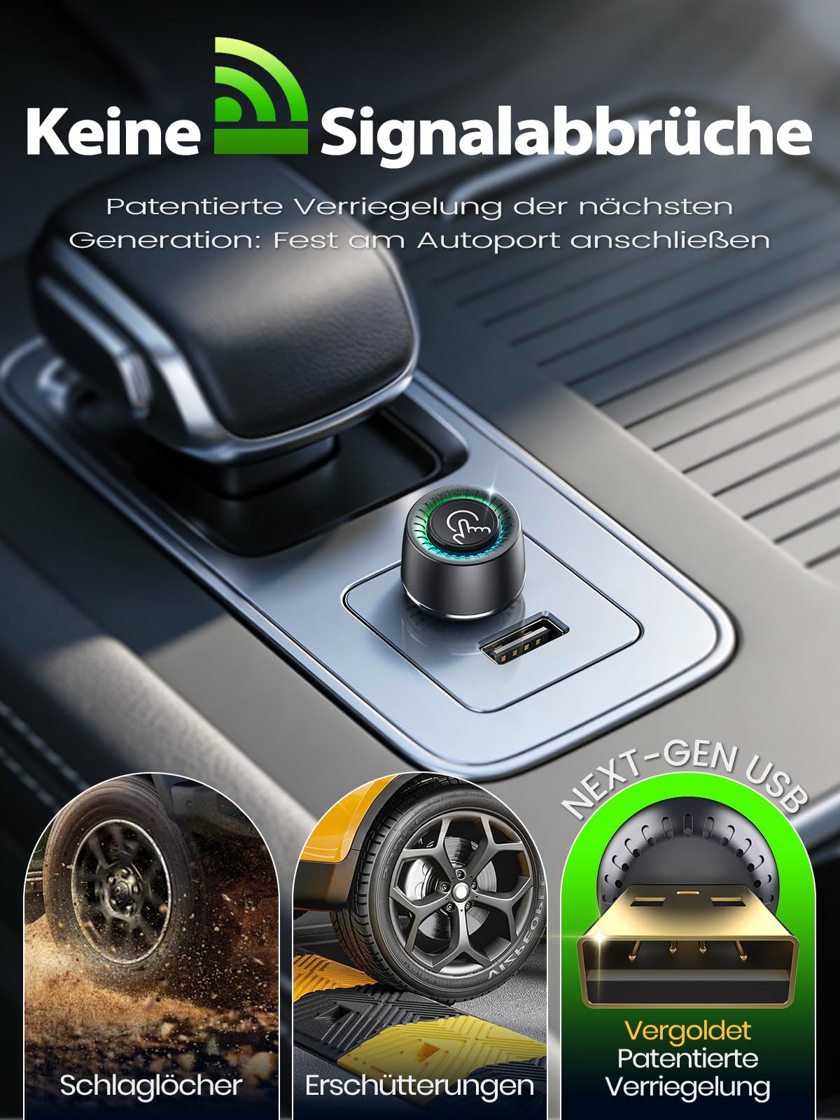 Versteckter CarPlay Wireless Adapter –, Android Auto Wireless Adapter, Stabil & ohne Überhitzung, Kompatibel mit iPhone (iOS 10+)/Android 10+
