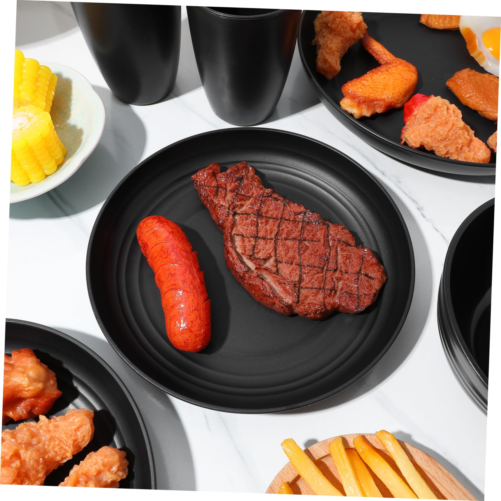 PRETYZOOM 1Set Outdoor Dinnerware Set Straw Camping Plates Bowls Multi Functional Dinnerware for Indoor Outdoor Use Safe Sturdy with Smooth Surface for Rice