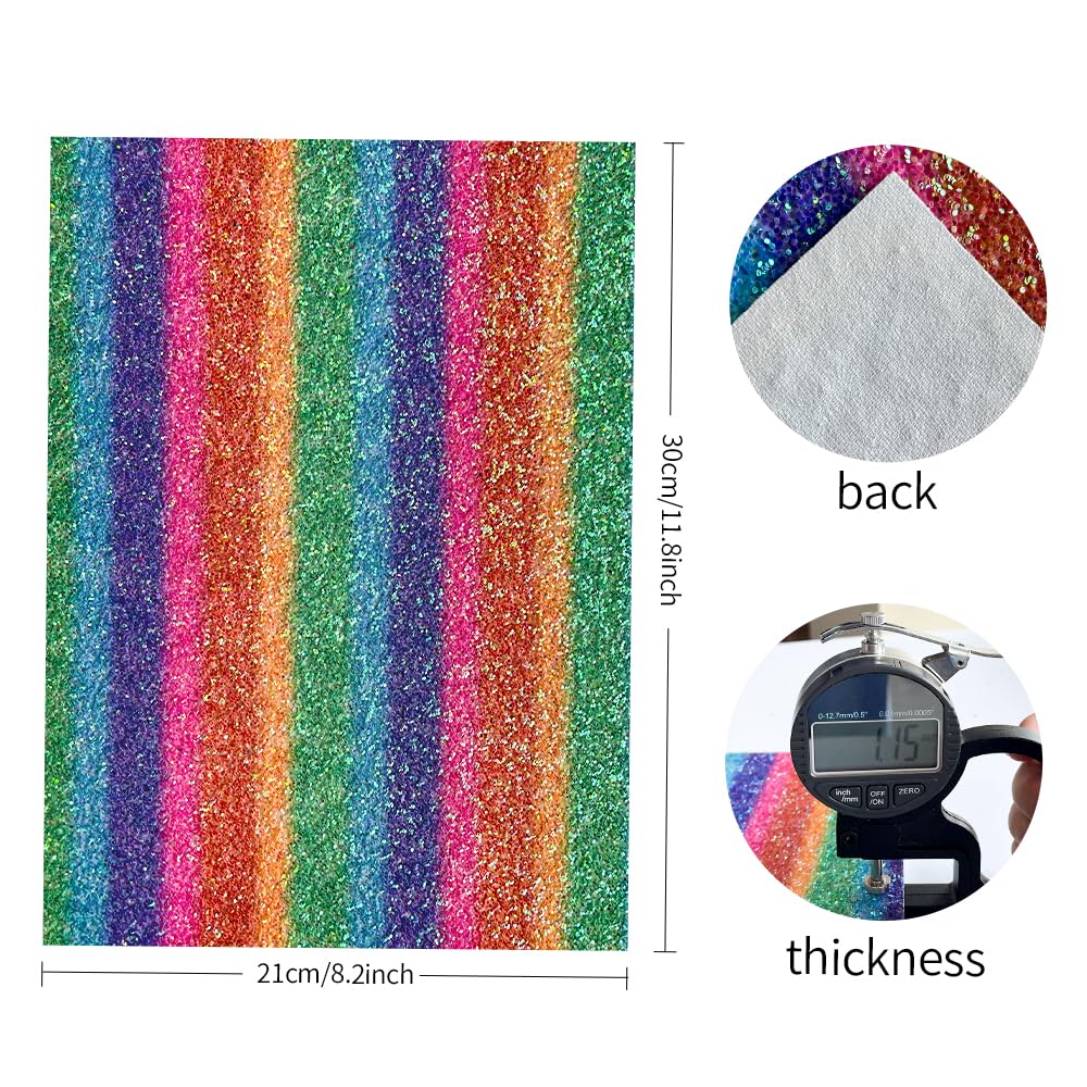 Kant glitterstof, suède synthetisch leer, regenboo... – Vicedeal
