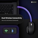 Keychron M6 8000 Hz Silent Bluetooth sans fil 5,3/2,4 GHz/Wired Connection Souris de jeu, léger corps programmable PixArt 3950 Capteur (30K DPI / 750 IPS) pour Windows Mac Linux - noir
