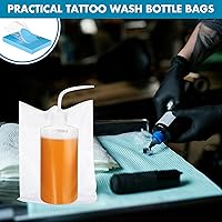 Vista 6 de Harloon 500 bolsas desechables para botellas de tatuaje, bolsas de plástico desechables de 6 x 8 pulgadas para suministros de limpieza (transparente)
