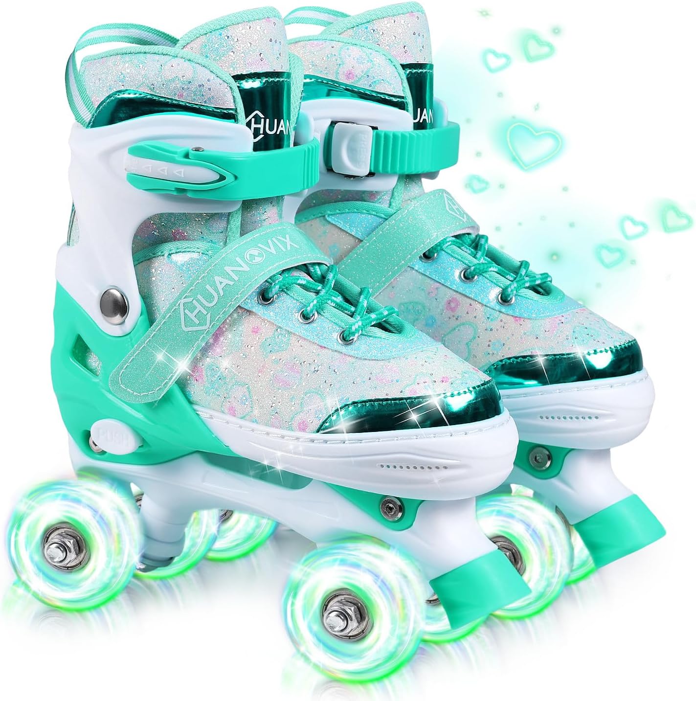 Roller Skates for Kids, 4 Size Adjustable Rollerskates with Light Up Wheels, 10C to 6 Beginner Youth Roller Skates for Girls Boys Toddlers Indoor Outdoor - Image 8