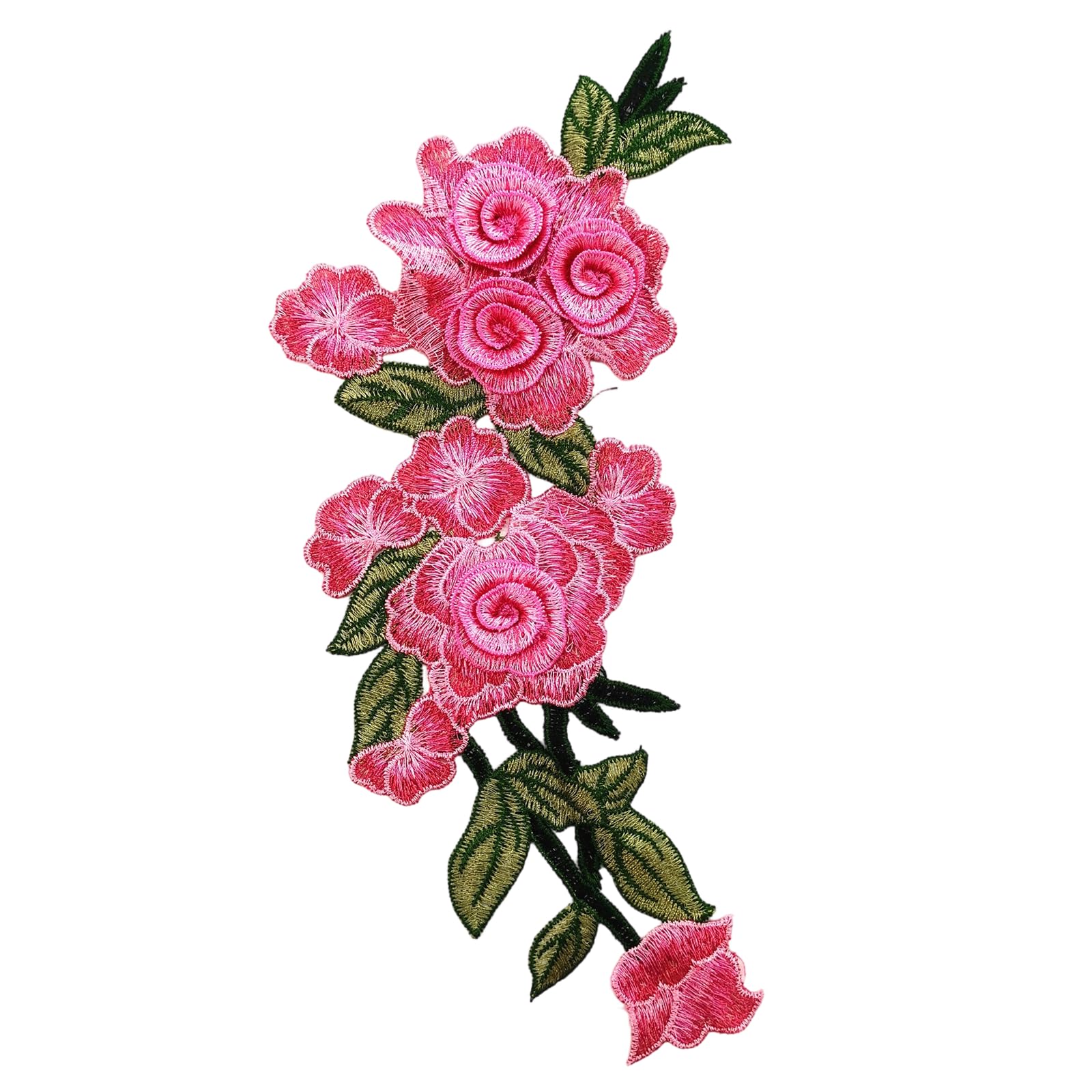 PURPLELILY Water Soluble Embroidered Fabric Applique Iron on Flower Sticker for Cheongsam Dress Jackets Clothing Embellishment Blossomy Fabric Fixes
