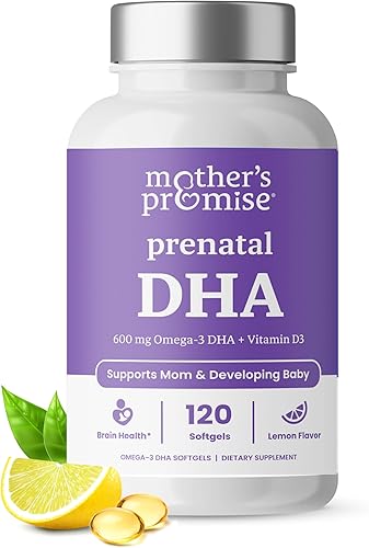 DHA prenatal para mujeres 600 mg + 400 UI de vitamina D3 120 cápsulas blandas Apoya la salud cerebral Triglicérido Omega 3 Aceite de pescado DHA