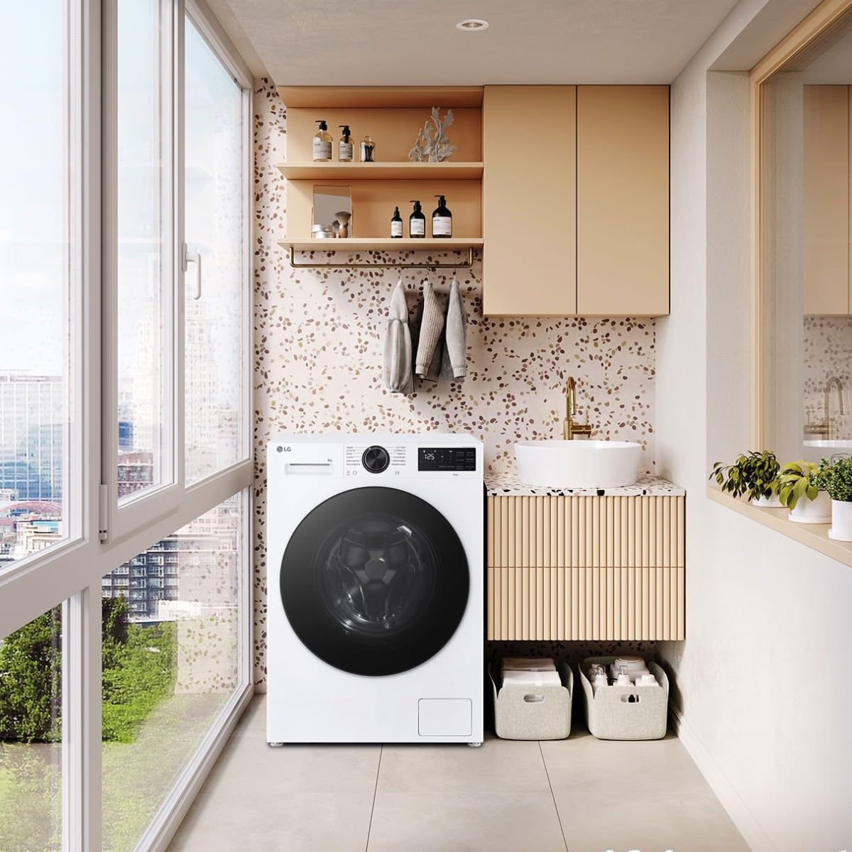 Lavadora LG F2X50S8TLB 8 kg, 1200 rpm, color blanco