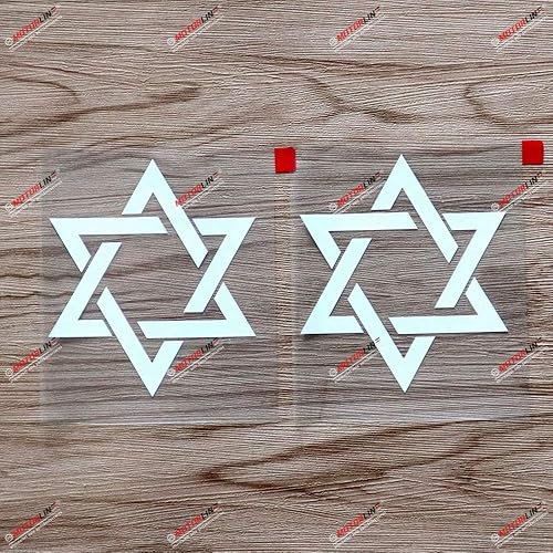 Miniatura 1 de 2 calcomanías blancas de 4 pulgadas, diseño de estrella de David Magen David, vinilo para coche, Israel, judío, judío